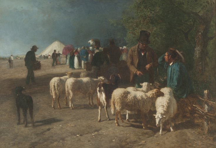 Un Marché aux montons en Normandie (Mercado de carneros en Normandía)