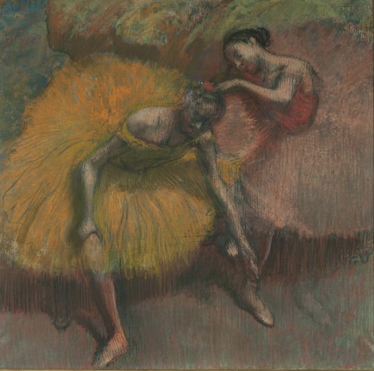 Dois dançarinas amarelas e rosas (Deux danseuses jaunes et roses)
