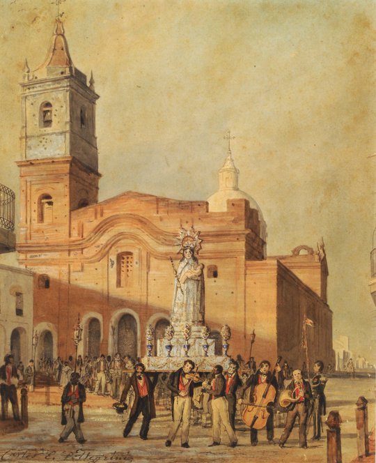 Iglesia de Santo Domingo (procesión de Nuestra Señora del Rosario, 1830) Iglesia de Santo Domingo (procesión de Nuestra Señora del Rosario, 1830)
