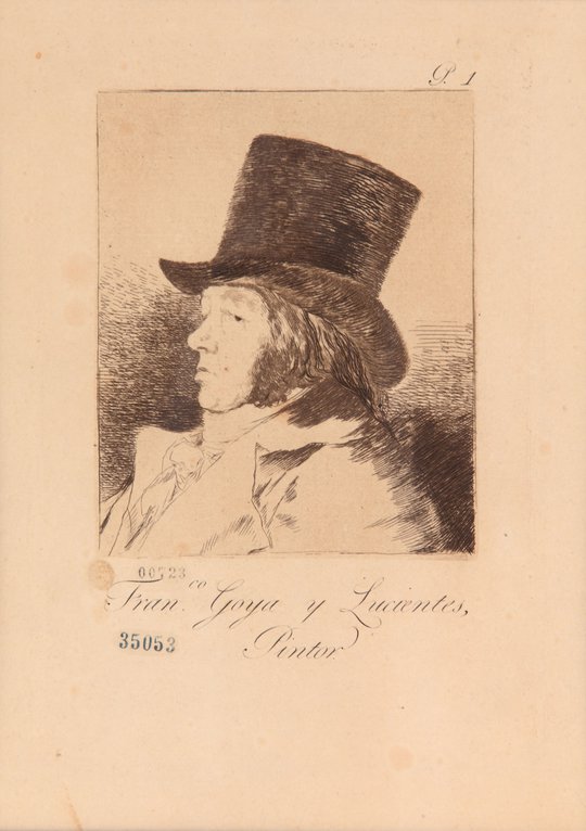 Francisco de  Goya y Lucientes, Pintor (Autorretrato) (Serie Caprichos)