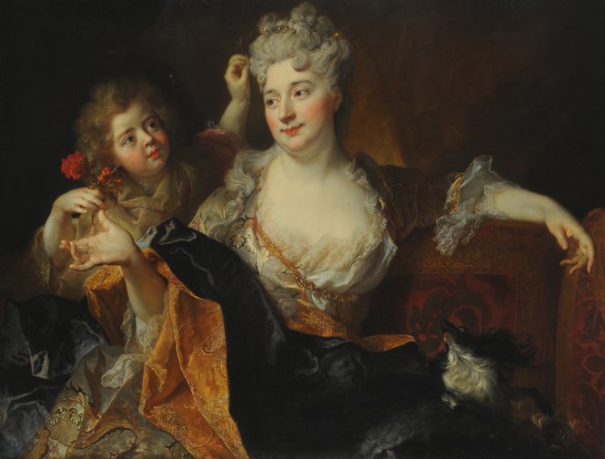 Retrato de Marguerite-Elisabeth Forest de Largillière y su hijo Nicolás