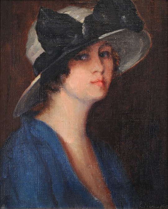 Retrato de señora con sombrero