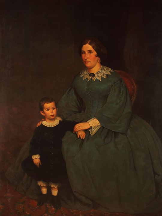 Retrato de Cecilia R. de Peralta Ramos y su hijo