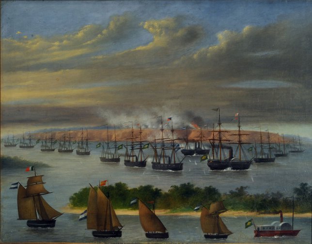 La Escuadra en el canal Privado del Paso de la Patria, 23 de abril de 1866