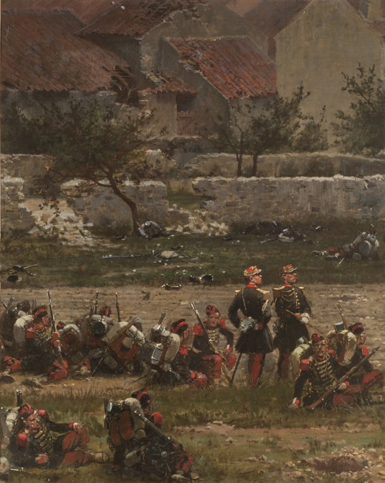 Soldados en descanso (Panorama de la Batalla de Rezonville) (Fragmento)