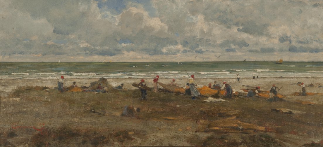 Pescadores en la playa