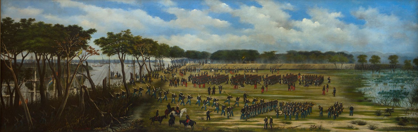 Desembarco del Ejército Argentino frente a las trincheras de Curuzú, el 12 de septiembre de 1866