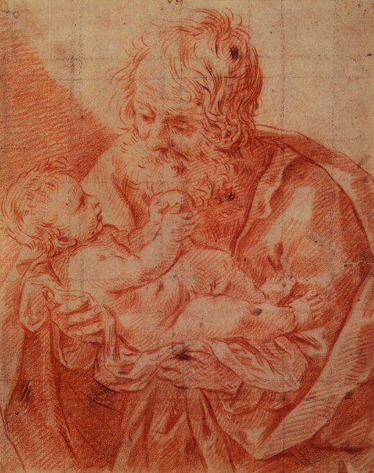 San José con el niño Jesús en brazos